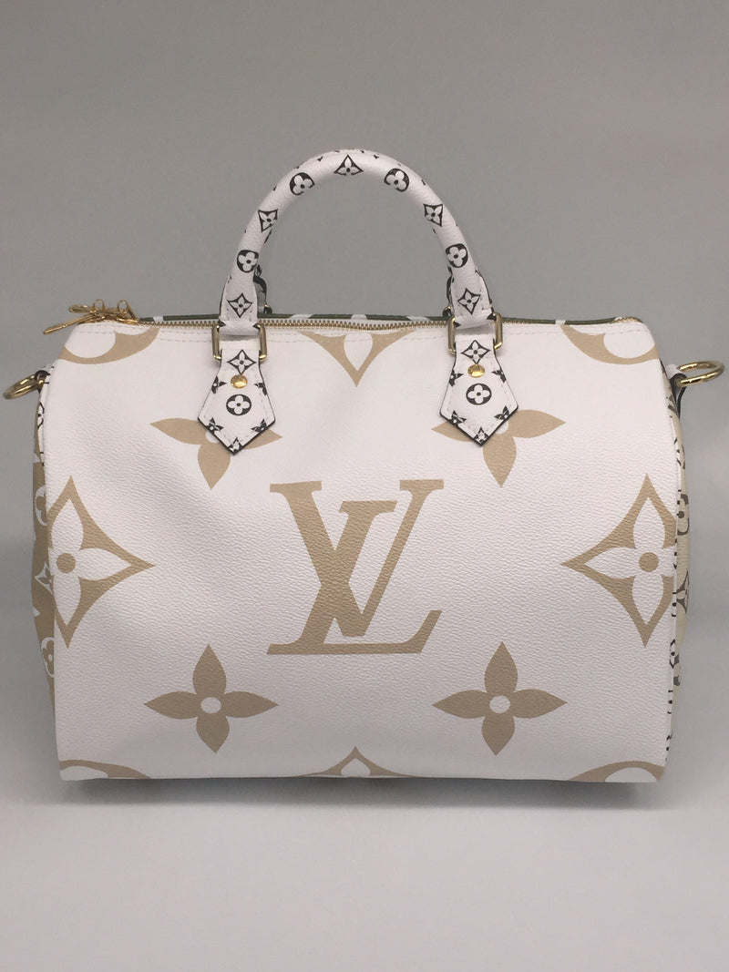 Louis Vuitton, Bags, Authentic Louis Vuitton Speedy 3 Bandouliere Giant  Monogram Khaki Greenwhite