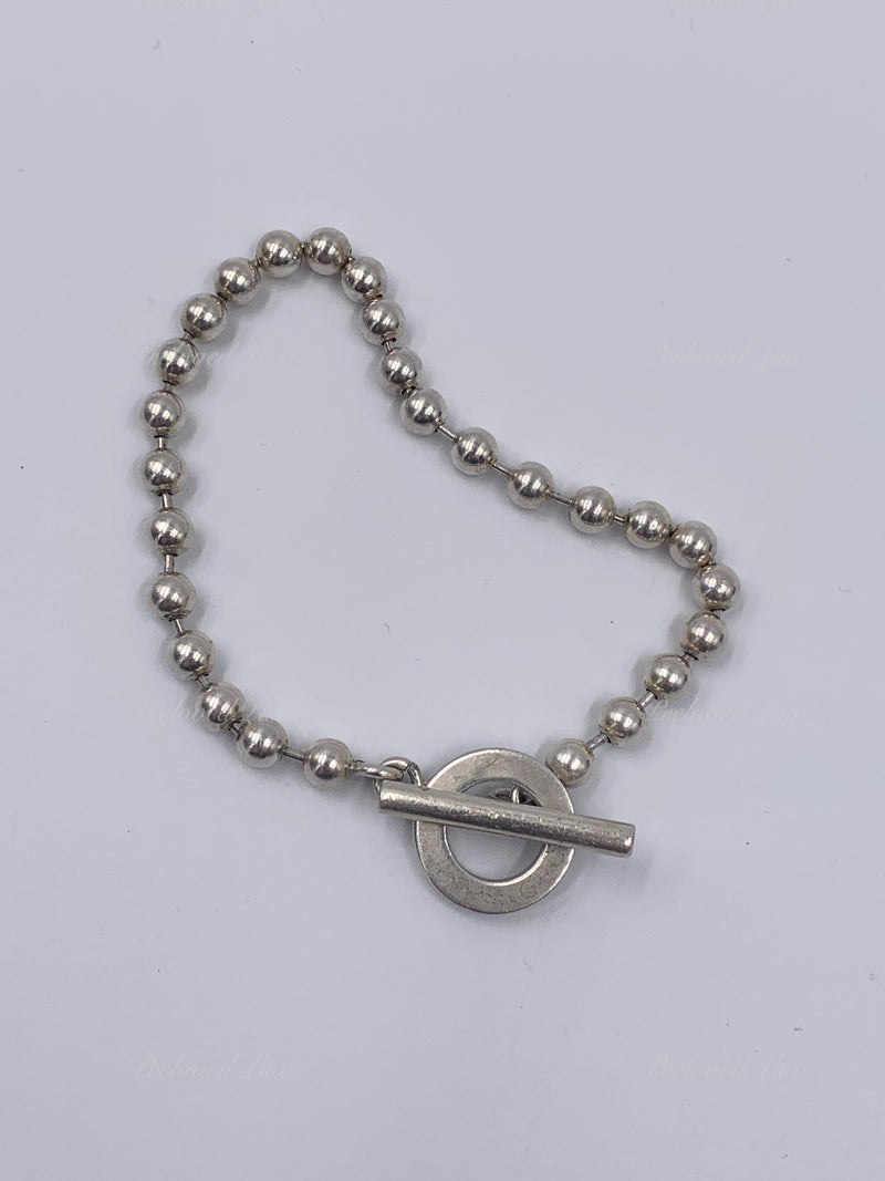 Sold-Gucci 925 Sterling Silver Bead Bracelet