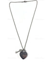 Sold-Tiffany & Co 925 Silver Return to Tiffany Heart Tag with Key Pendant Necklace