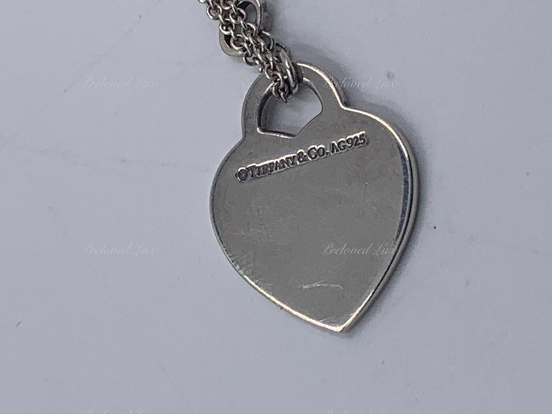 Sold-Tiffany & Co 925 Silver Return to Tiffany Heart Tag with Key Pendant Necklace