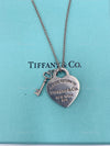 Sold-Tiffany & Co 925 Silver Return to Tiffany Heart Tag with Key Pendant Necklace