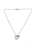 Tiffany & Co 925 Silver Heart and Circle Tag Pendant Necklace