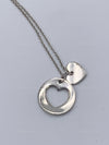 Tiffany & Co 925 Silver Heart and Circle Tag Pendant Necklace