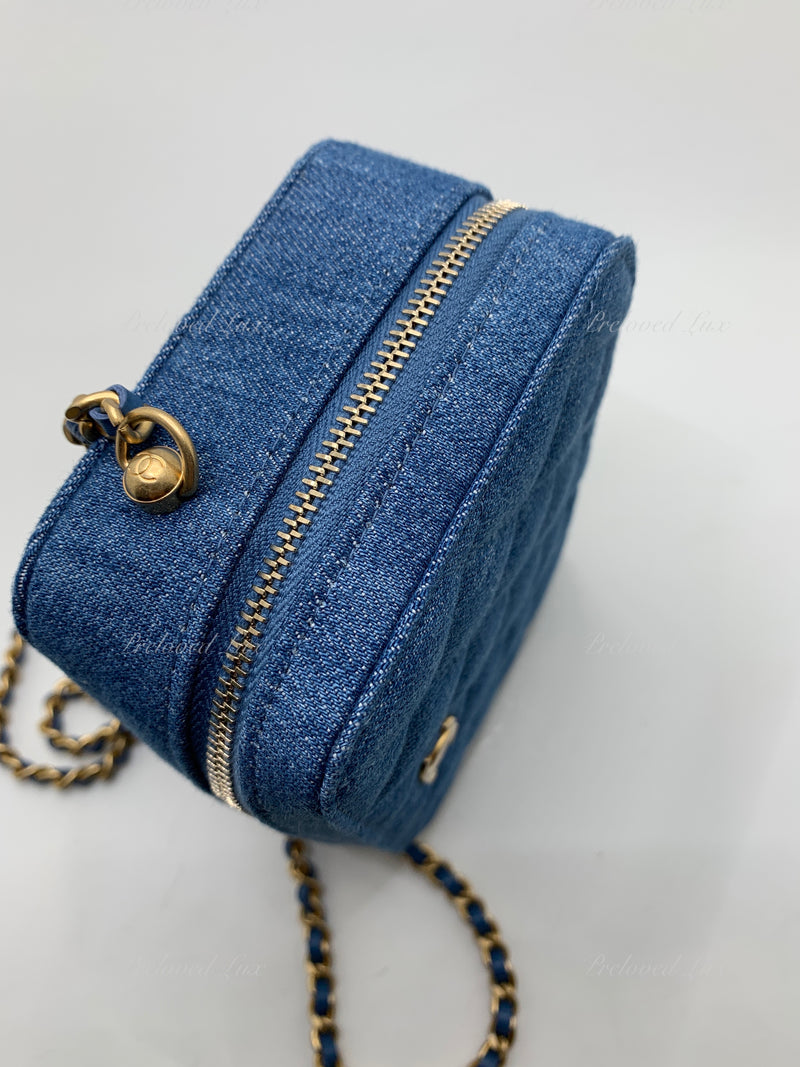 Chanel Navy Leather Double Zip Camera Bag Q6B1OR1LNB000