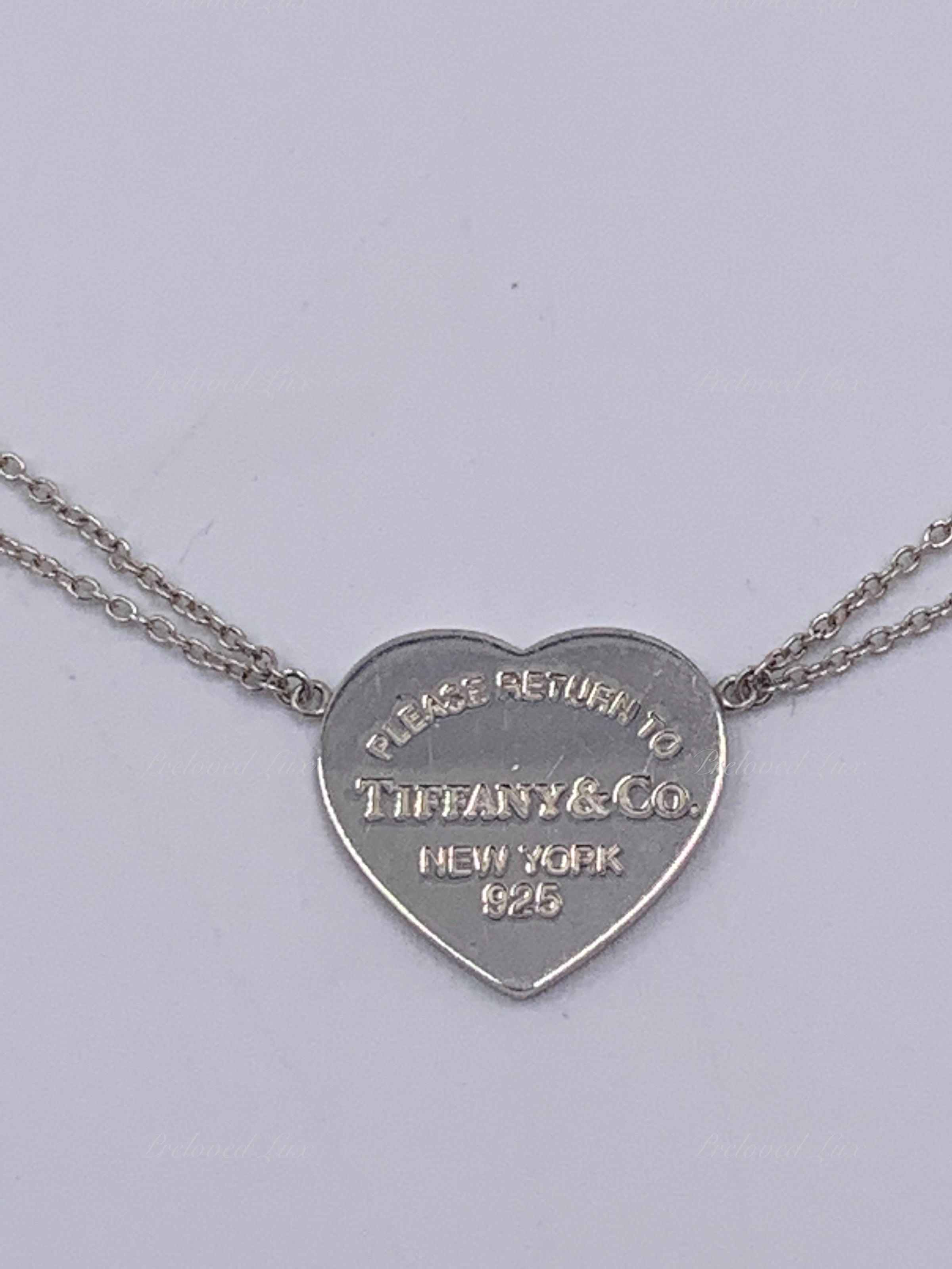 Tiffany Co 925 Silver Return to Tiffany Heart Tag Pendant with