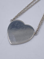 Sold-Tiffany & Co 925 Silver Return to Tiffany Heart Tag Pendant with Double Chain Necklace