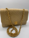 Sold-CHANEL Lambskin Medium Diana Single Chain Single Flap Bag Beige/gold