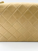 Sold-CHANEL Lambskin Medium Diana Single Chain Single Flap Bag Beige/gold