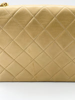 Sold-CHANEL Lambskin Medium Diana Single Chain Single Flap Bag Beige/gold