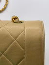 Sold-CHANEL Lambskin Medium Diana Single Chain Single Flap Bag Beige/gold