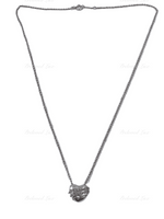 Tiffany & Co 925 Silver Solid Heart with Arrow Pendant Necklace