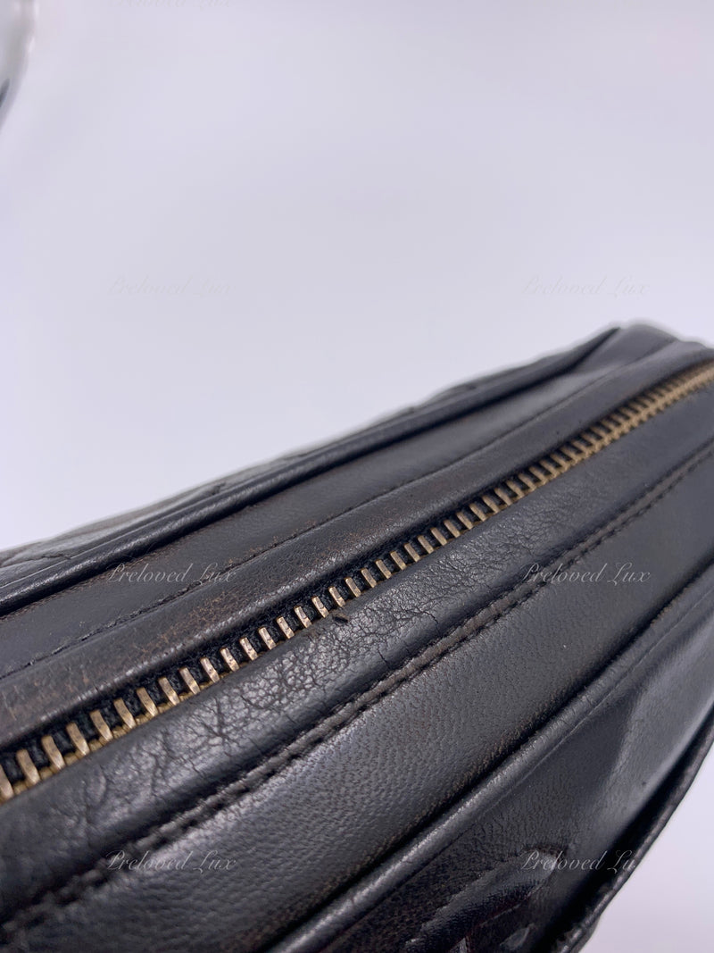 Sold-CHANEL Lambskin Black Camera Bag with Tassel