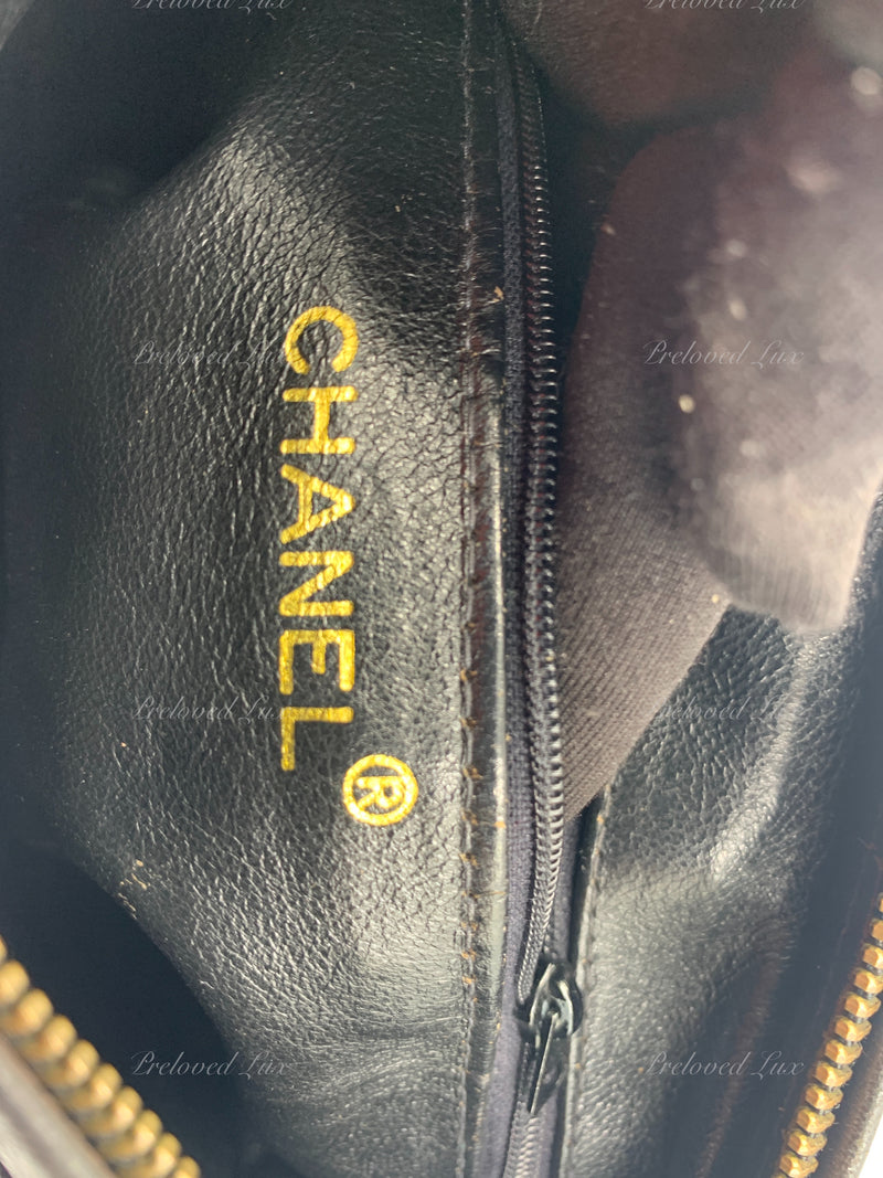 Sold-CHANEL Lambskin Black Camera Bag with Tassel