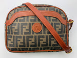 Sold-FENDI Zucca Spalmati Camera Case Tobacco Caramello FF Logo Crossbody Bag