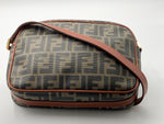 Sold-FENDI Zucca Spalmati Camera Case Tobacco Caramello FF Logo Crossbody Bag