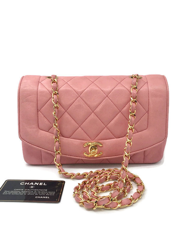 Sold-CHANEL Diana Small Single Chain Single Flap Bag Pink/gold – Preloved  Lux