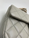 Sold-CHANEL Classic Grey Lambskin Mini Rectangular Crossbody Bag in Champaign Gold Hardware