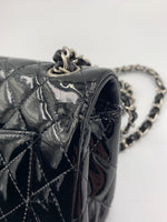 CHANEL Classic Mini Rectangular Black Shoulder Bag Crossbody - Silver Hardware Patent Leather