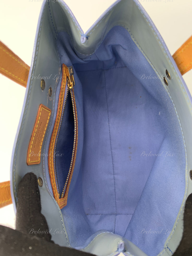Louis Vuitton Blue Vernis Reade PM Brown Light brown Light blue Leather  Patent leather ref.514108 - Joli Closet
