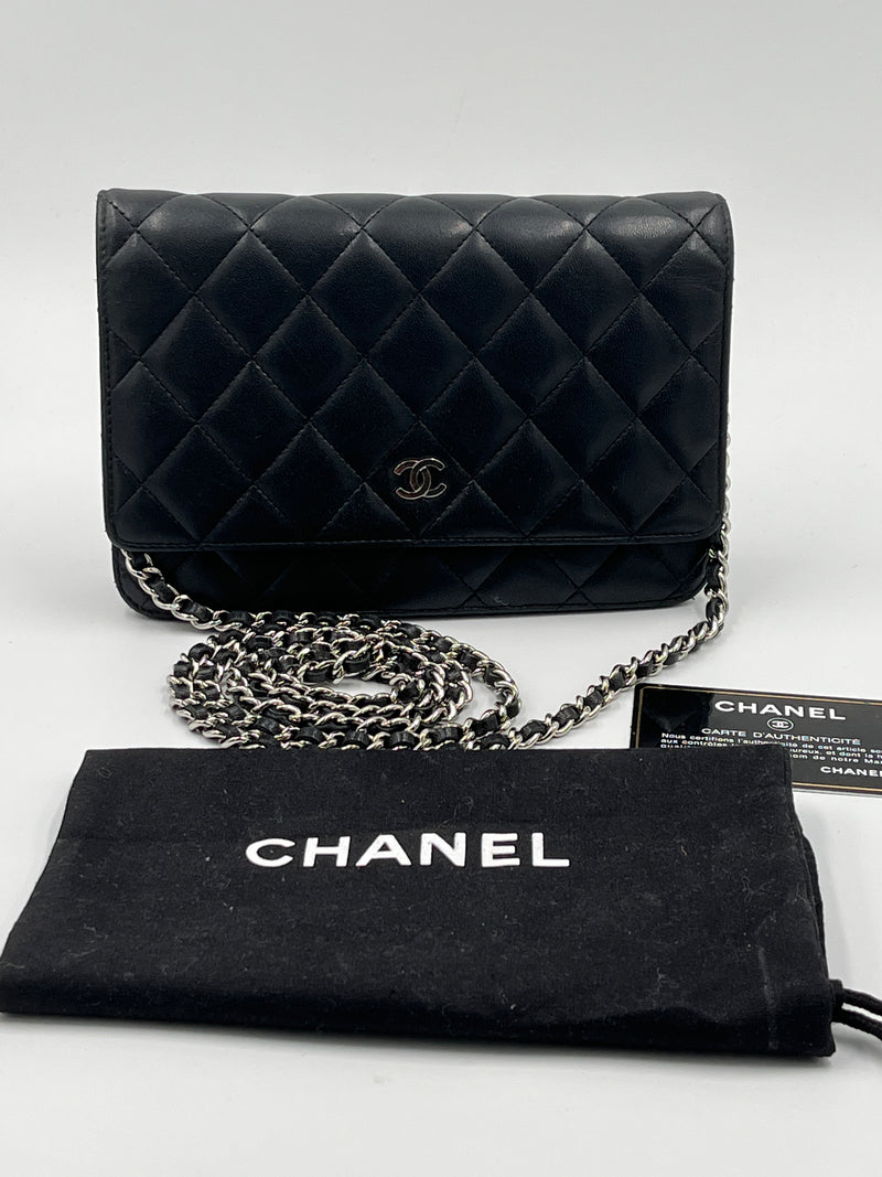Chanel woc black lambskin silver hardware