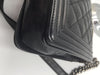 Sold-CHANEL Calfskin Quilted Large Boy Flap Black- Aged Silver Hardware