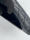 CHANEL Black Lambskin Wallet-on-the-chain WOC Crossbody Flap Bag Silver Hardware