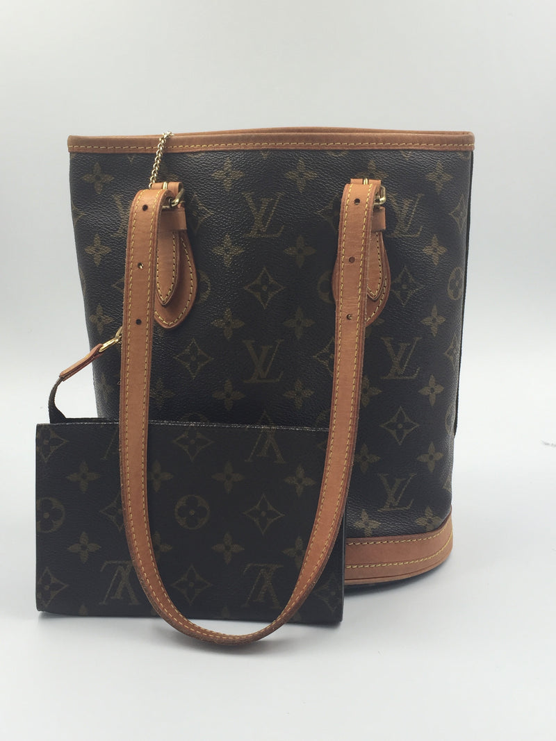 Authentic LOUIS VUITTON Petit Bucket PM Monogram Canvas M42238 (Pre Owned)