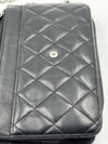 CHANEL Black Lambskin Wallet-on-the-chain WOC Crossbody Flap Bag Silver Hardware