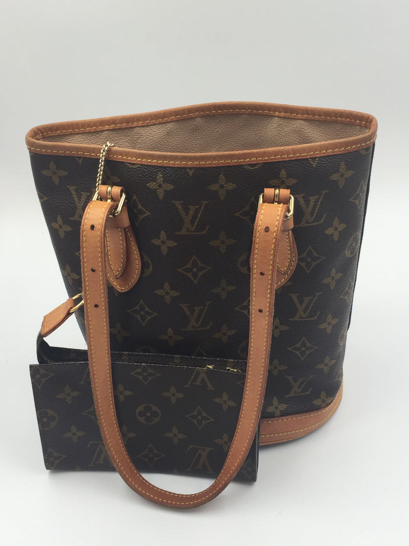 Louis Vuitton Monogram Petite Bucket M42238 Brown Cloth ref.1007306 - Joli  Closet