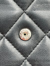 CHANEL Black Lambskin Wallet-on-the-chain WOC Crossbody Flap Bag Silver Hardware