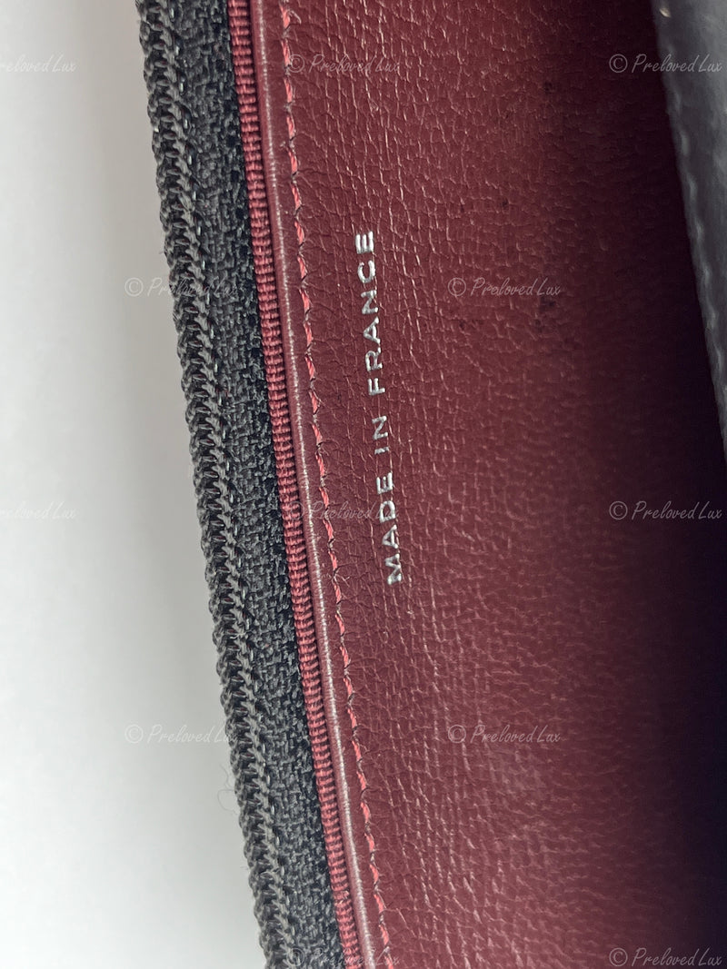 Sold-CHANEL Black Lambskin Wallet-on-the-chain WOC Crossbody Flap Bag Silver Hardware