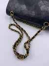 Sold-CHANEL Classic Lambskin Double Chain Double Flap Medium Square Bag Black / Gold Hardware