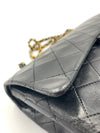 Sold-CHANEL Classic Lambskin Double Chain Double Flap Medium Square Bag Black / Gold Hardware