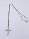 Sold-Tiffany & Co 925 Silver Elsa Peretti Large Size Infinity Cross Pendant Necklace