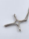 Sold-Tiffany & Co 925 Silver Elsa Peretti Large Size Infinity Cross Pendant Necklace