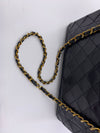 Sold-CHANEL Classic Lambskin Double Chain Double Flap Medium Square Bag Black / Gold Hardware