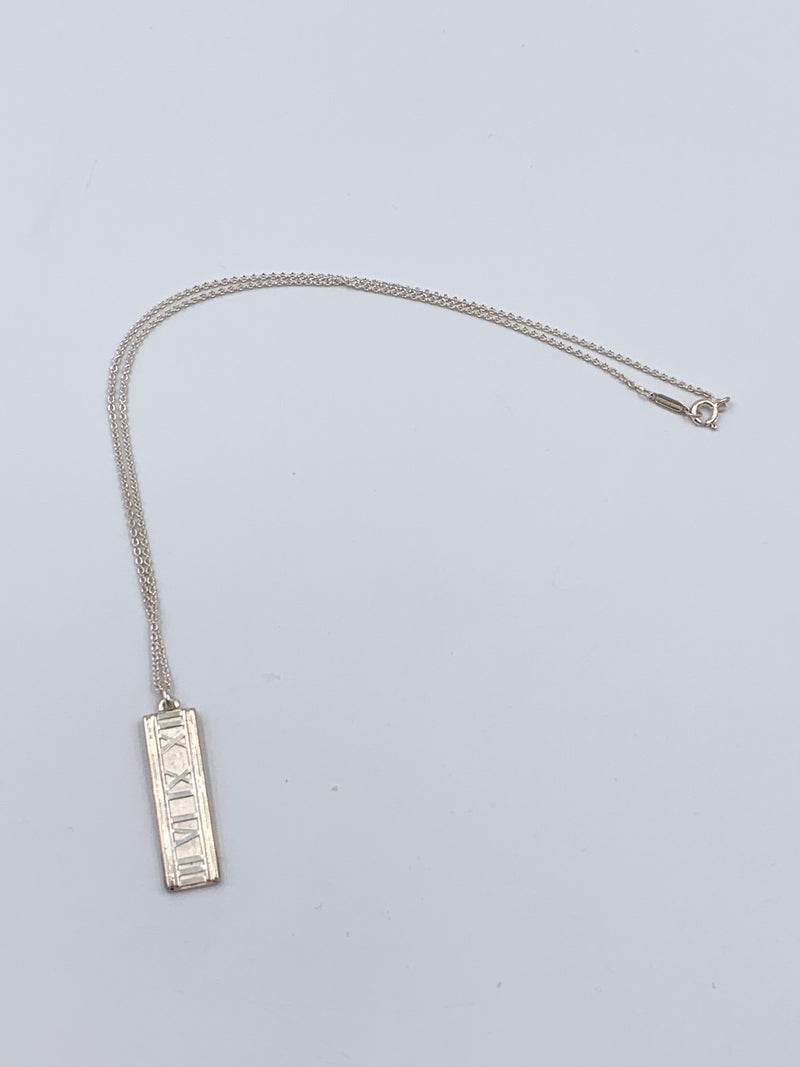 Tiffany & Co 925 Silver Atlas Collection Bar with Necklace