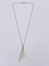 Tiffany & Co 925 Silver 1837 triple Bar elements Lariat drop dangle Pendant Necklace