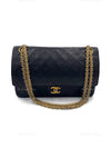 Sold-CHANEL Classic Lambskin Vintage Medium Flap Bag Black / Gold Hardware with Bijoux Chain