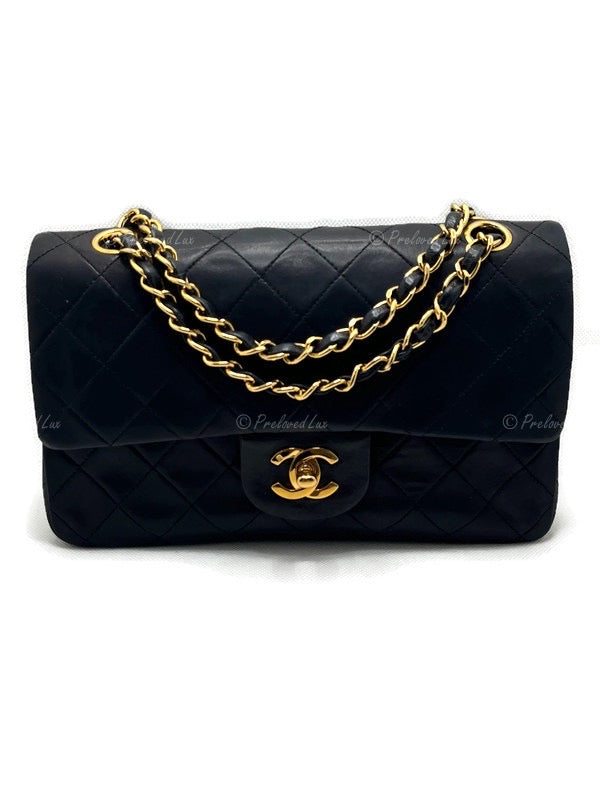 Chanel Classic Double Flap Quilted Caviar Silver-tone Small Black - US
