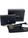 Sold-CHANEL Camelia Embossed Wallet-on-the-chain WOC Crossbody Bag - Black