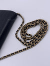 Sold-CHANEL Camelia Embossed Wallet-on-the-chain WOC Crossbody Bag - Black