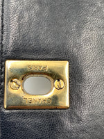 CHANEL Lambskin Vintage Single Chain Single Flap Crossbody Bag Black/gold Diana