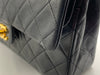 Sold-CHANEL Classic Lambskin Double Chain Double Small Flap Bag black/gold
