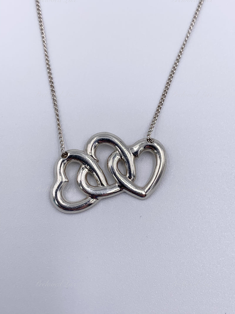 Sold-Tiffany & Co Silver 925 Triple Open Hearts Necklace