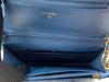 CHANEL Blue Denim Wallet-on-the-chain WOC Pearl Crush Crossbody Flap Bag