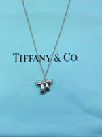Sold-Tiffany & Co Sterling Silver 925 Bow Pendant Necklace