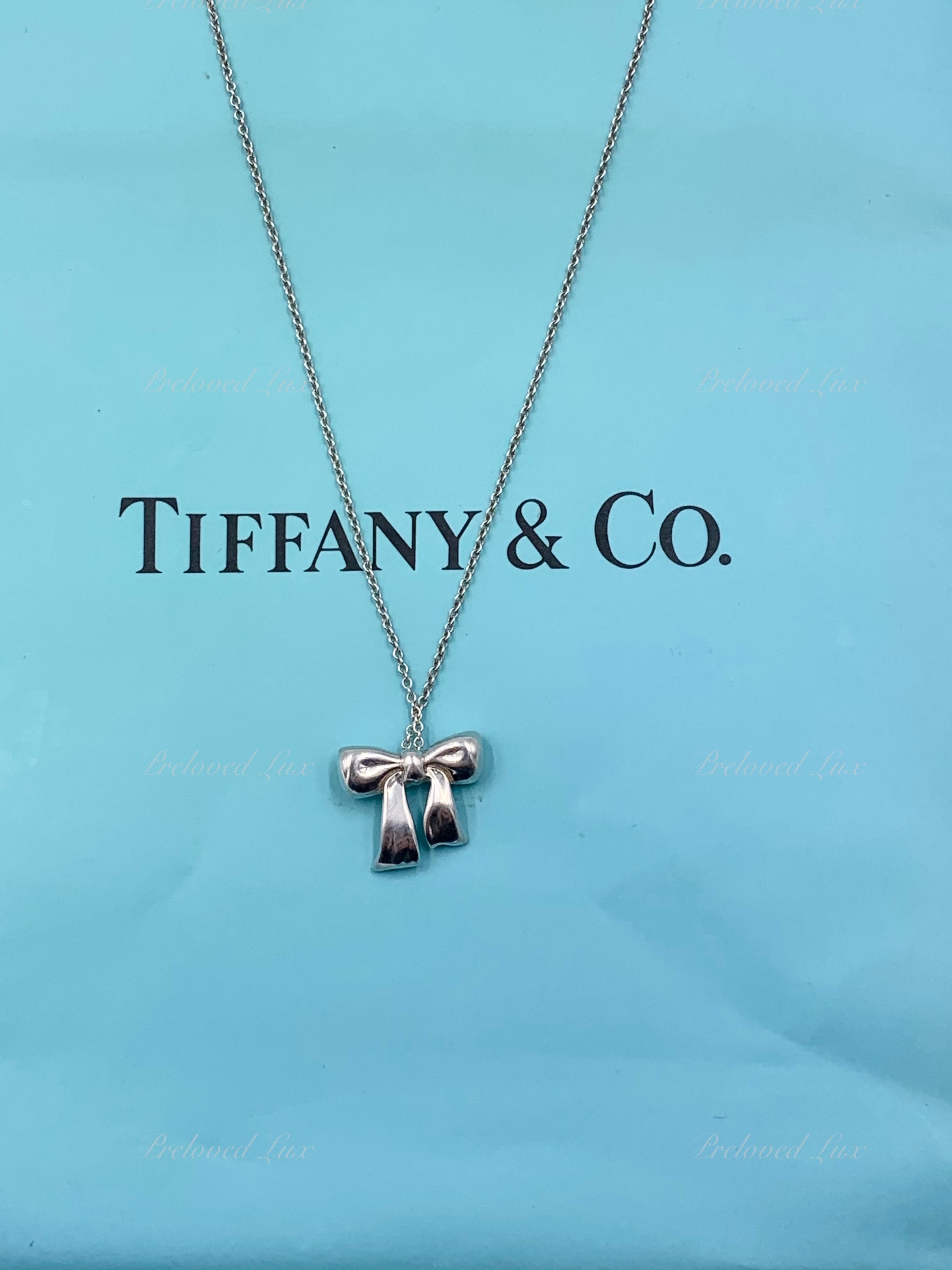 Tiffany bow pendant silver Clearance