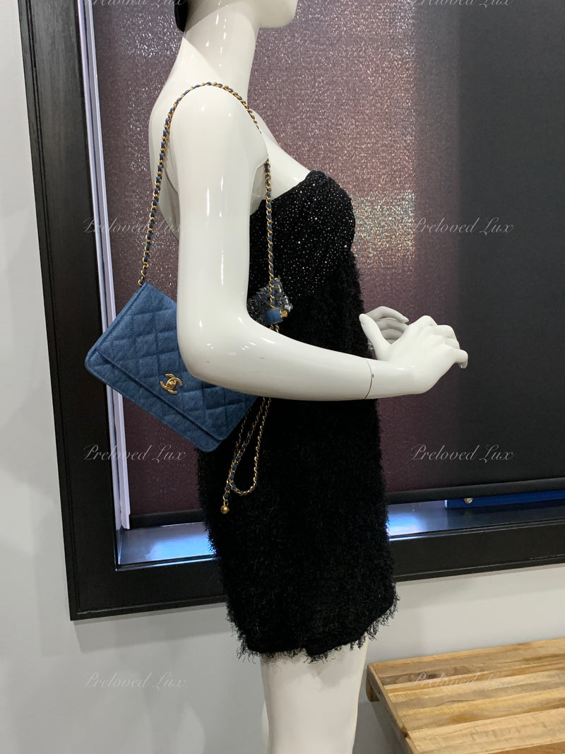 Chanel Classic Denim WOC Wallet On Chain Handbag – The Millionaires Closet