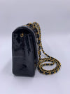 CHANEL Black Patent Leather Medium Diana Flap Crossbody Bag Gold hardware